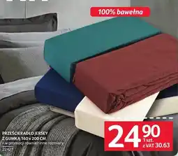 Selgros Prześcieradło jersey z gumką 160 x 200 cm oferta