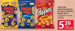 Selgros Prażynki Monster Munch 90-100g, Peppas Bekon 100g oferta