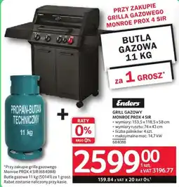 Selgros Grill gazowy MONROE PROX 4 SIR Enders z butlą gazową oferta