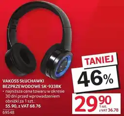 Selgros Słuchawki bezprzewodowe VAKOSS SK-933BK oferta