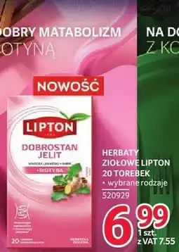 Selgros Herbata ziołowa Lipton 20 torebek różne rodzaje oferta