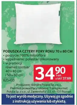 Selgros Poduszka cztery pory roku 70 x 80 cm oferta