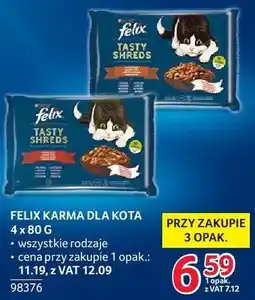 Selgros Karma dla kota Felix 4 x 80 g wszystkie rodzaje cena przy zakupie 1 opak oferta