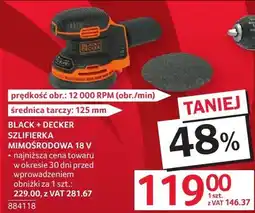 Selgros Szlifierka mimośrodowa BLACK + DECKER 18 V oferta