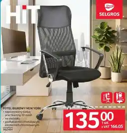 Selgros Fotel biurowy FOTEL BIUROWY NEW YORK oferta