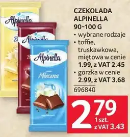 Selgros Czekolada Alpinella 90-100 g wybrane rodzaje toffie, truskawkowa, miętowa oferta