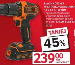 Selgros Wiertarko-wkrętarka BLACK + DECKER 18 V 1,5 AH LI-ION oferta