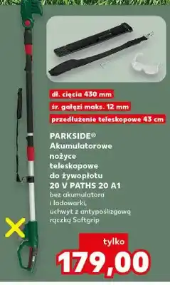 Kaufland Akumulatorowe nożyce teleskopowe do żywopłotu 20 V PATHS 20 A1 oferta