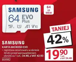 Selgros Karta microSD SAMSUNG EVO Plus 64 GB oferta