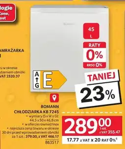 Selgros Chłodziarka BOMANN KB 7245 oferta