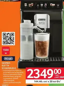 Selgros Ekspres do kawy DELONGHI ELETTA ECAM450.65.G oferta