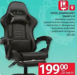 Selgros Fotel gamingowy FOTEL GAMINGOWY SNAKE 2.0 oferta