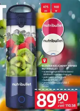 Selgros Blender kielichowy NUTRIBULLET BLENDER KIELICHOWY NBP003 oferta