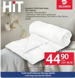 Selgros Kołdra cztery pory roku 160 x 200 cm oferta