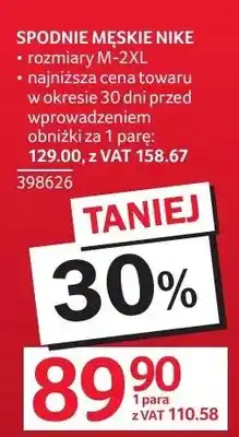 Selgros Spodnie SPODNIE MĘSKIE NIKE oferta