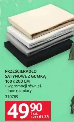 Selgros Prześcieradło satynowe z gumką 160 x 200 cm oferta