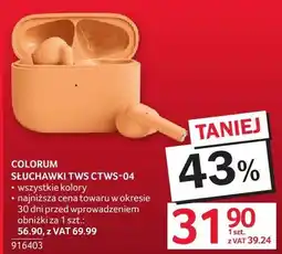 Selgros Słuchawki TWS COLORUM CTWS-04 oferta