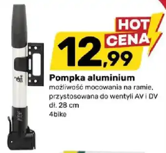 Pompka aluminium możliwość mocowania na ramie, przystosowana do wentyli AV i DV
