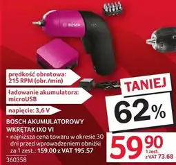 Selgros Akumulatorowy wkrętak BOSCH IXO VI oferta