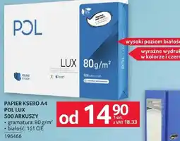 Selgros Papier ksero POL LUX A4 500 ARKUSZY oferta