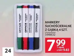 Selgros Markery suchościeralne MARKERY SUCHOŚCIERALNE Z GĄBKĄ 4 SZT oferta