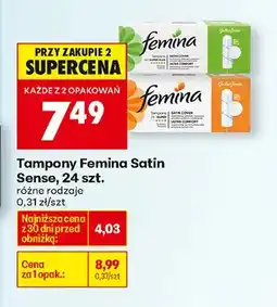 Biedronka Tampony Satin Sense, różne rodzaje oferta