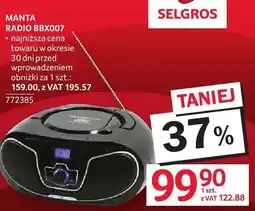 Selgros Radio MANTA BRX007 oferta