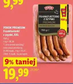 Lidl Frankfurterki z szynki, XXL oferta