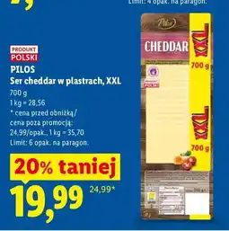 Lidl Ser cheddar w plastrach, XXL oferta