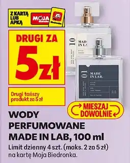 Biedronka Wody perfumowane Made in Lab DRUGA ZA 5 ZŁ oferta