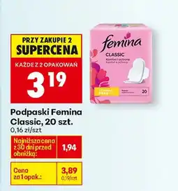 Biedronka Podpaski Classic 20 szt oferta