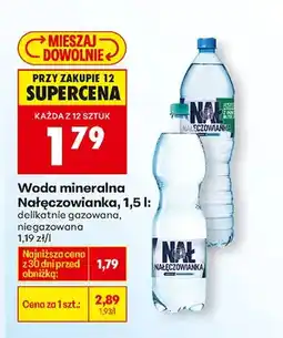 Biedronka Woda mineralna delikatnie gazowana oferta