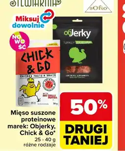 Carrefour Objerky / Chick & Go mięso suszone proteinowe oferta