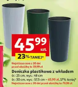 Auchan Doniczka plastikowa z wkładem śr. 25 cm, wys. 48 cm oferta