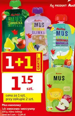 Auchan Mus owocowy lub owocowo-warzywny oferta