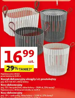 Auchan Koszyk dekoracyjny okrągły lub prostokątny poj.: 8,5 l lub 10 l, różne kolory oferta