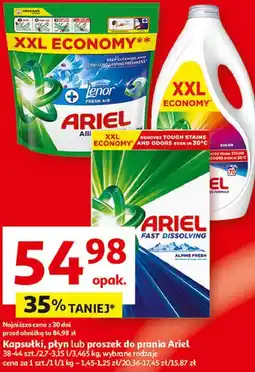 Auchan Kapsułki, płyn lub proszek do prania Ariel oferta