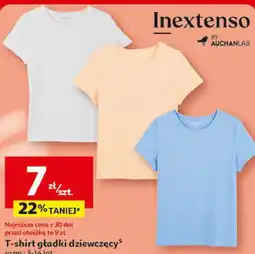 Auchan T-shirt gładki dziewczęcy rozm.: 3-14 lat oferta
