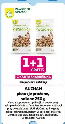 Auchan AUCHAN pistacje prażone, solone oferta