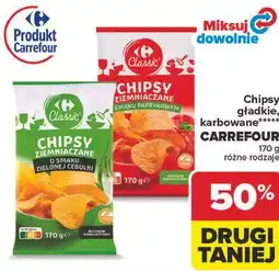Carrefour Chipsy gładkie, karbowane CARREFOUR różne rodzaje oferta