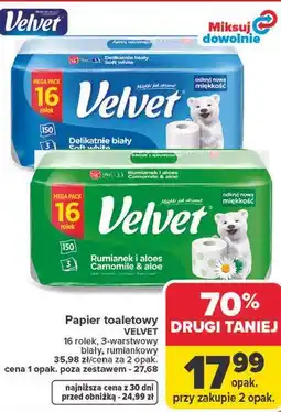 Carrefour Papier toaletowy VELVET oferta