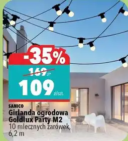 Biedronka SANICO Girlanda ogrodowa Goldlux Party M2 10 mlecznych żarówek, 6,2 m oferta