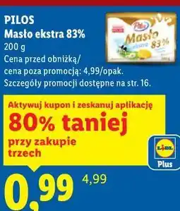 Lidl Pilos Masło ekstra 83% oferta