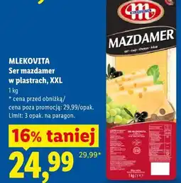 Lidl MLEKOVITA Ser mazdamer w plastrach, XXL oferta