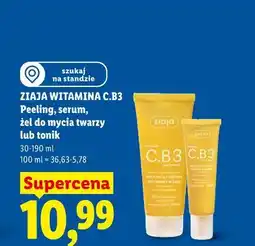Lidl ZIAJA WITAMINA C.B3 Peeling, serum, żel do mycia twarzy lub tonik oferta
