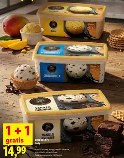 Lidl Lody 1 L, orzech laskowy, mango, wanilia-brownie, stracciatella lub waniliowe BON GELATI oferta