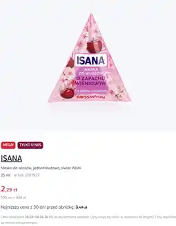 Rossmann ISANA Maska do włosów, jednominutowa, Kwiat Wiśni oferta