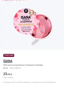 Rossmann ISANA Płatki pod oczy, hydrożelowe, intensywnie nawilżające 60 szt oferta
