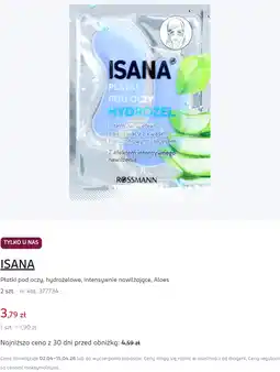 Rossmann ISANA Płatki pod oczy, hydrożelowe, intensywnie nawilżające, Aloes oferta