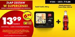 Biedronka Zestaw: sushi Toshii, 400 g + napój gazowany Coca-Cola oferta